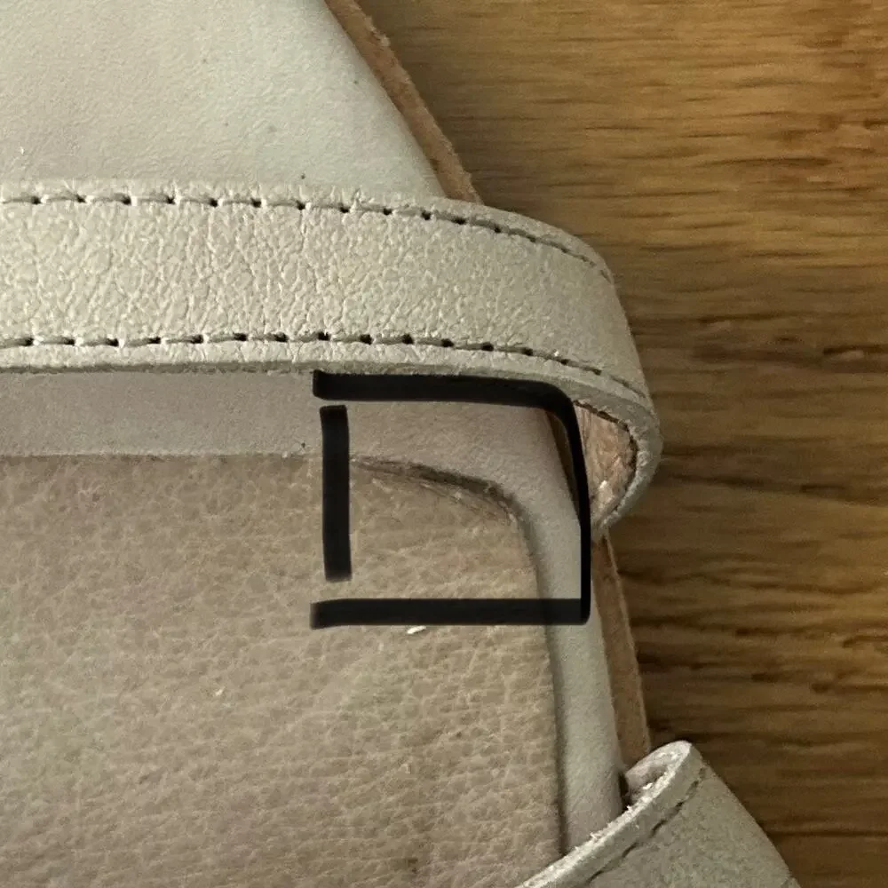 Eileen Fisher Cream leather strap flat sandal womens sz 7.5 normcore minimalist - Picture 6 of 7